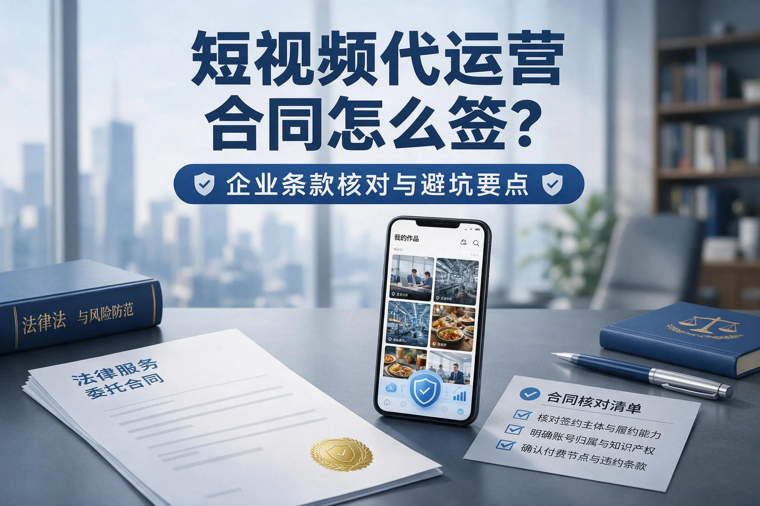短视频代运营合同怎么签？石嘴山企业条款核对与避坑要点