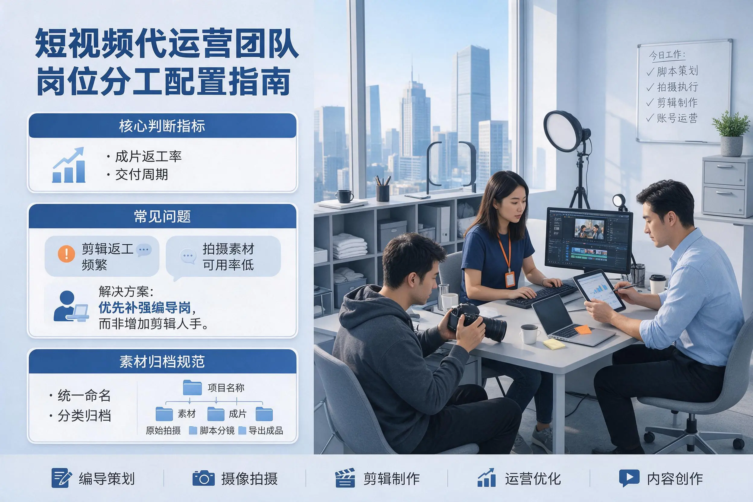 短视频代运营团队如何配置？石嘴山企业岗位分工科普说明