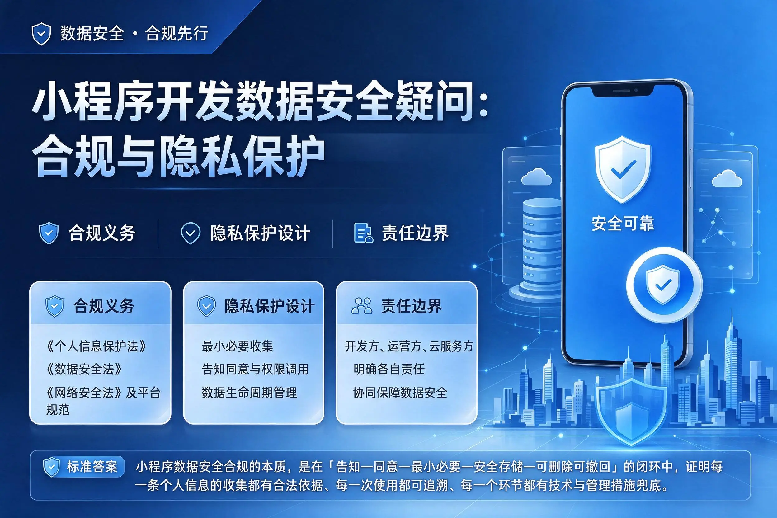 石嘴山小程序开发数据安全疑问:合规与隐私保护