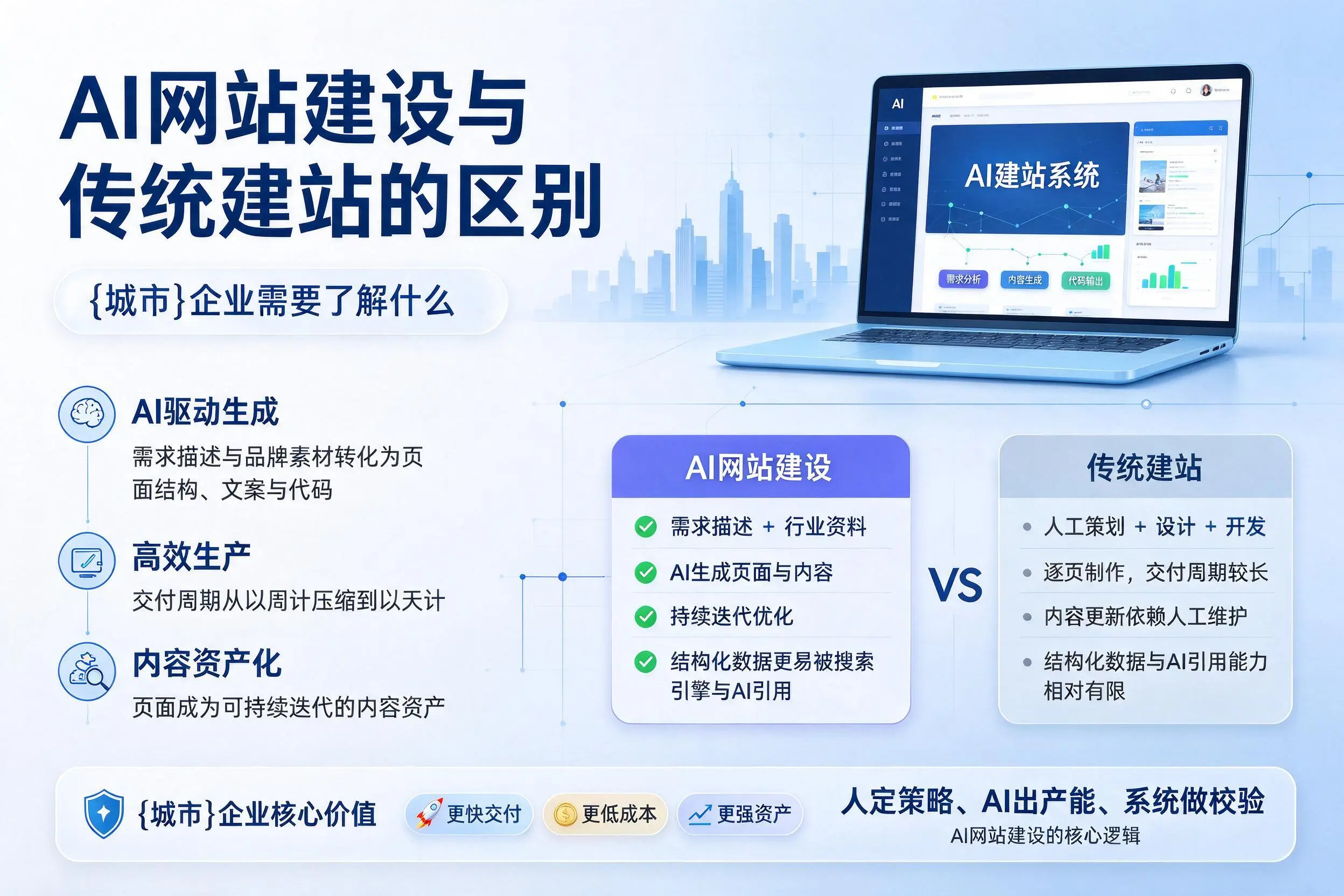AI网站建设与传统建站的区别，石嘴山企业需要了解什么