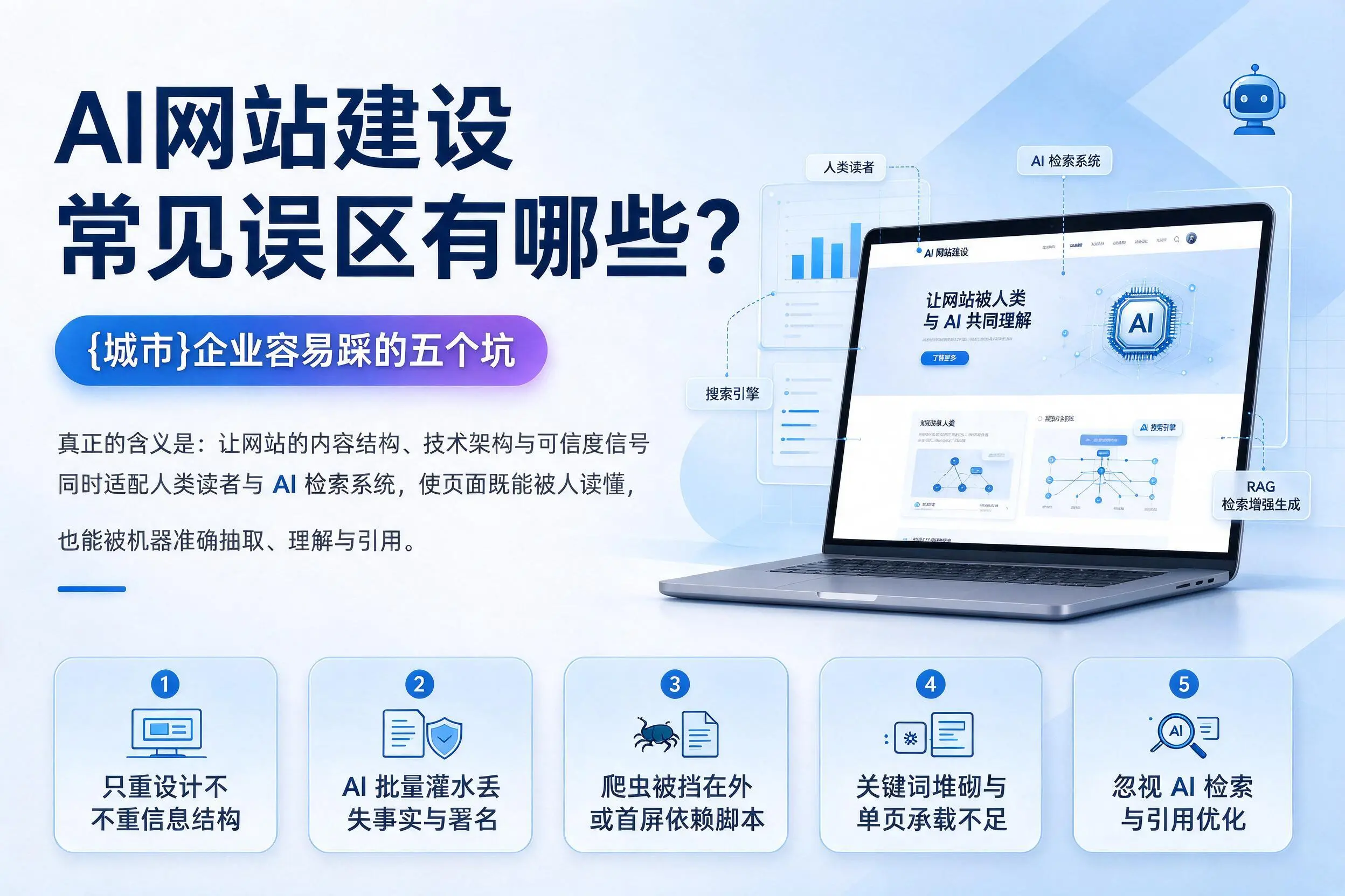 AI网站建设常见误区有哪些？石嘴山企业容易踩的五个坑