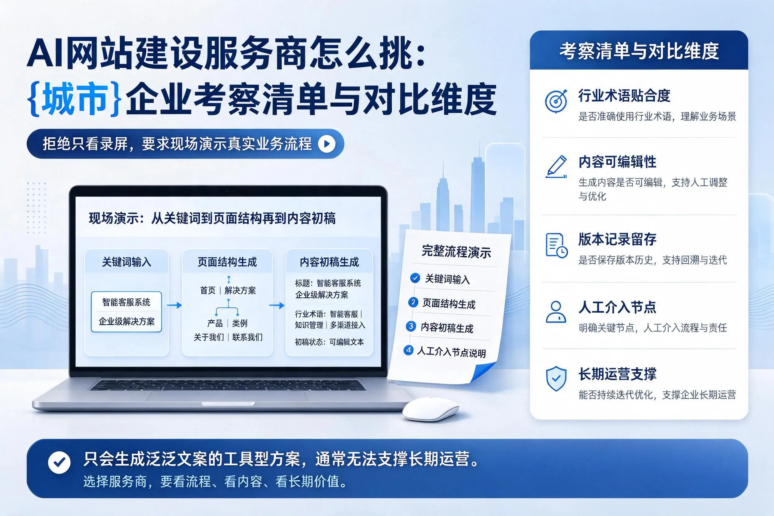 AI网站建设服务商怎么挑:石嘴山企业考察清单与对比维度