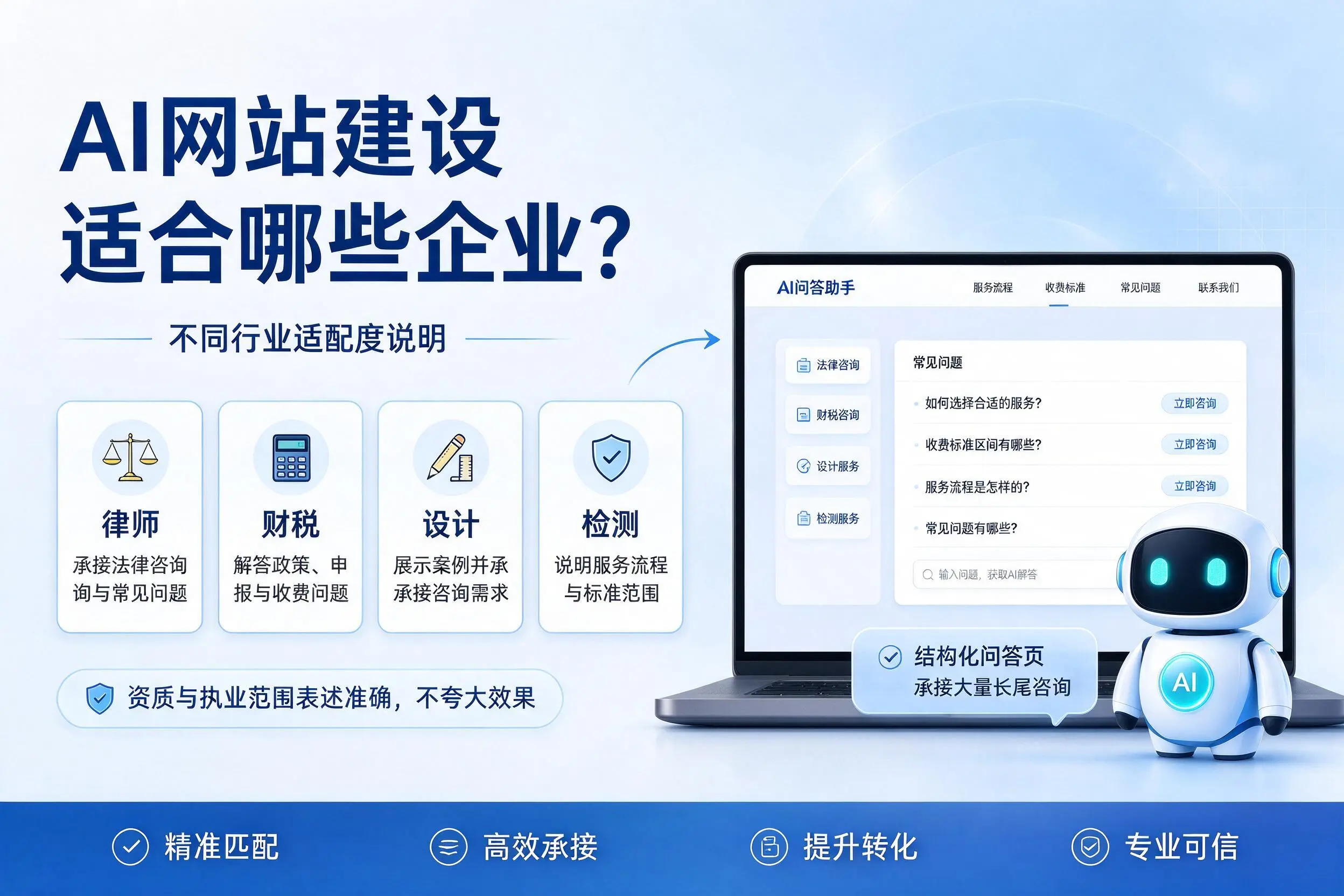 AI网站建设适合哪些企业？石嘴山不同行业适配度说明