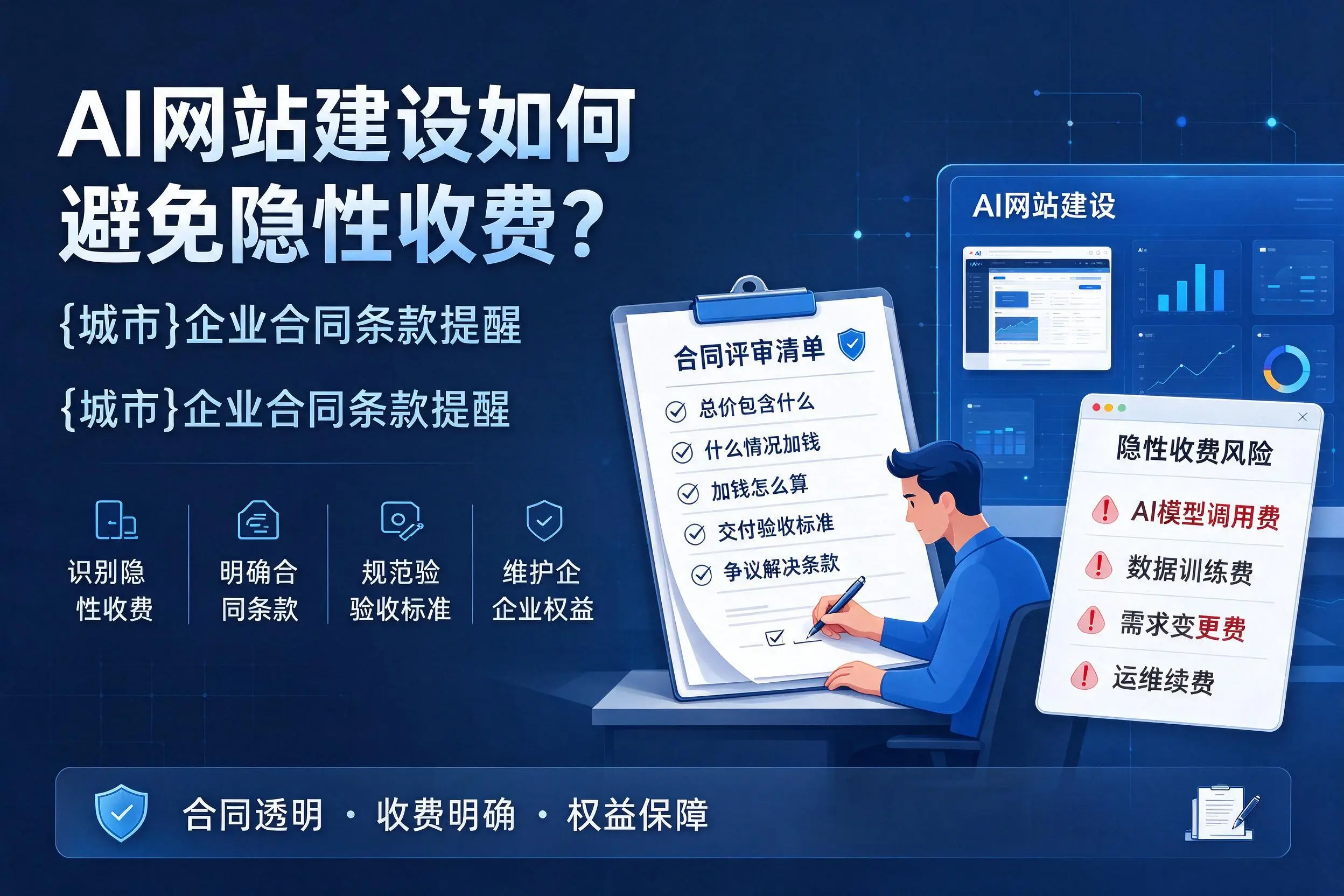 AI网站建设如何避免隐性收费？石嘴山企业合同条款提醒