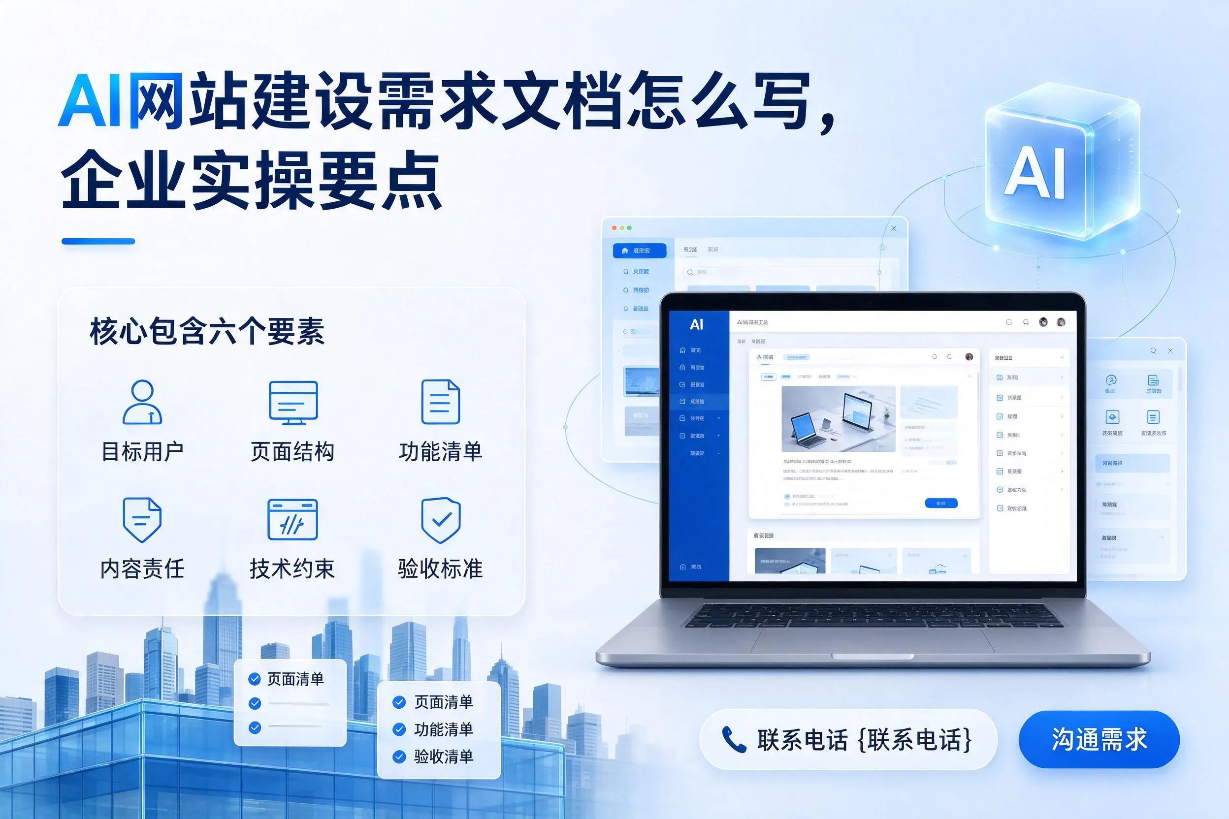 AI网站建设需求文档怎么写，石嘴山企业实操要点